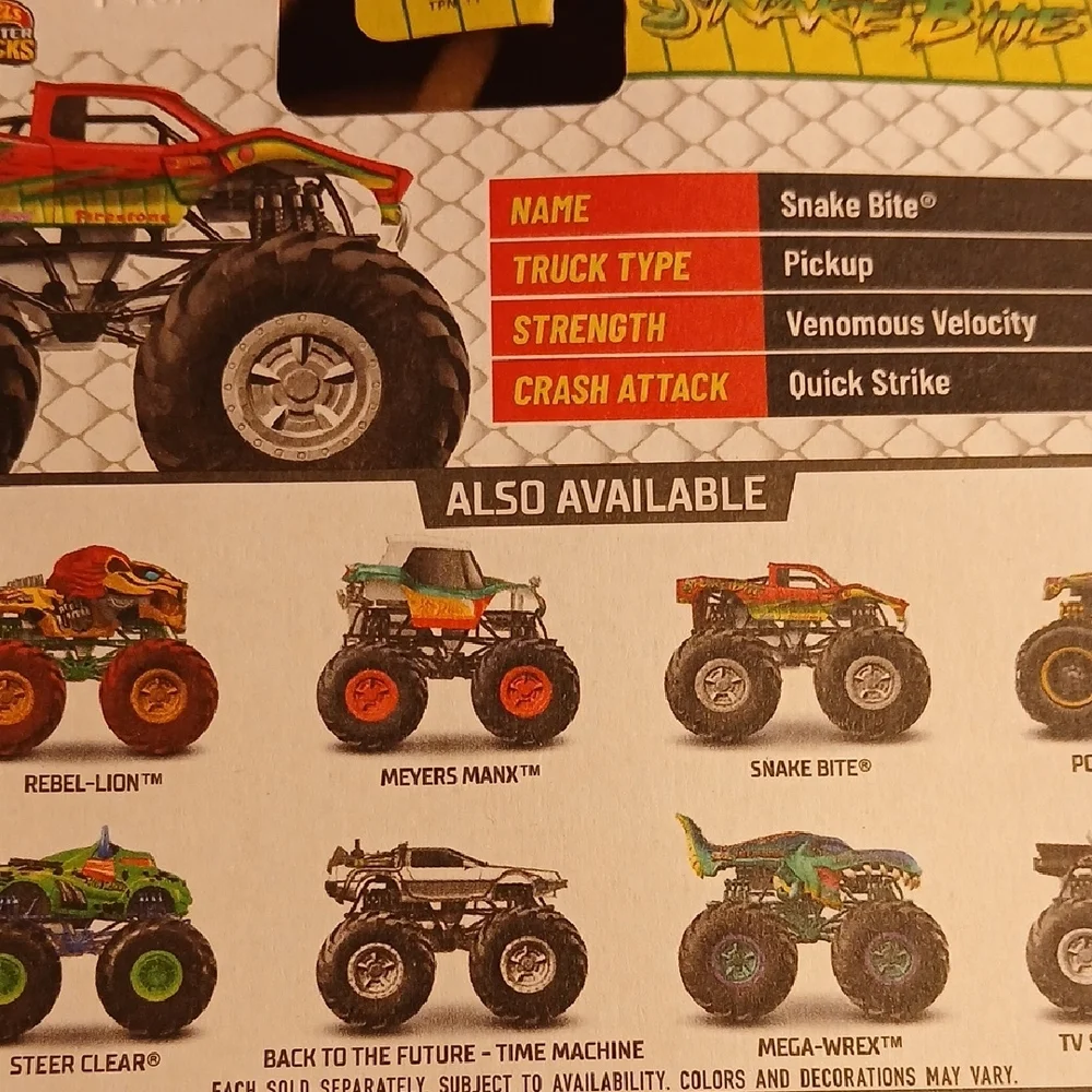Snake Bite Hot Wheels Monster Trucks- Leading Legends